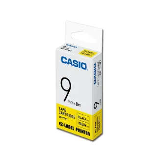 【CASIO 卡西歐】標籤機專用色帶-9mm黃底黑字(XR-9YW1)