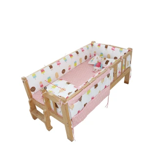 【HA Baby】新生兒套組-三面護欄 床型168x88(3種尺寸、15款花色 內含床單、被套、枕套、三面床圍)