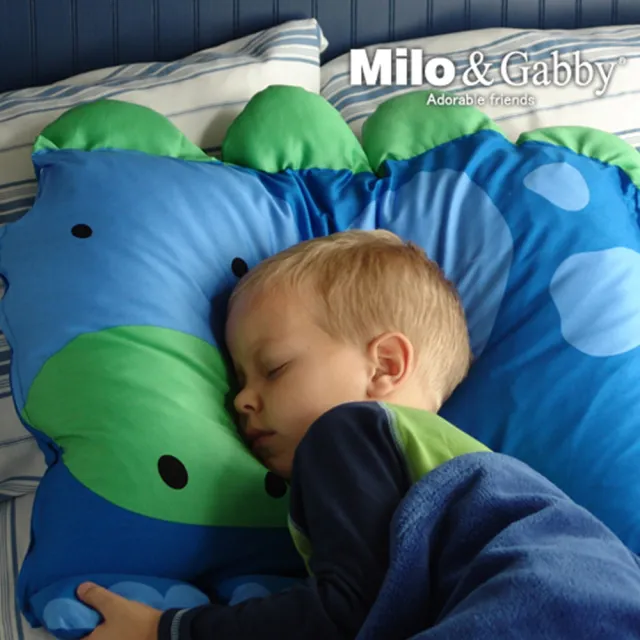 【Milo&Gabby】動物好朋友-超細纖維防蹣銀離子大枕心+枕套組(DYLAN恐龍)