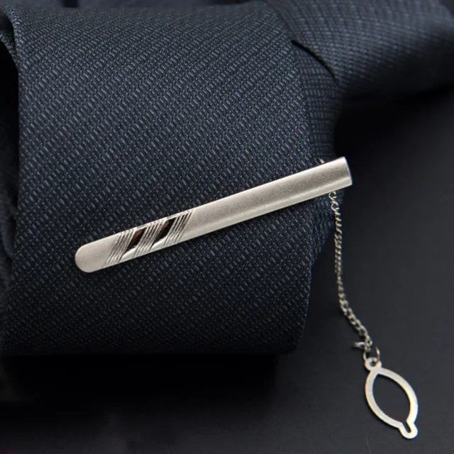 【拉福】領帶夾多斜領帶夾領夾銀(5.5cm)