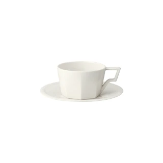 【Kinto】OCT八角陶瓷杯盤組220ml 白