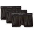 【Calvin Klein】男時尚超細纖維黑色四角內著3件組-網(預購)