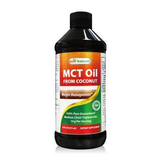 【美國BEST NATURALS】中鏈MCT油 -C8/C10*473毫升*3瓶組(防彈咖啡、生酮飲食適用)