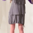 【Gennies 奇妮】千鳥紋蛋糕層次背心洋裝(紫G2409)
