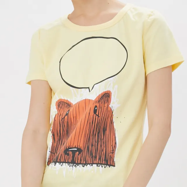 【so that’s me 好我】發光熊短袖蜜桃棉女Tee(合身版型蜜桃棉舒適手感)