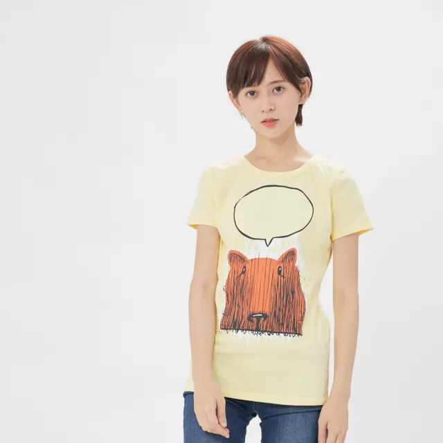 【so that’s me 好我】發光熊短袖蜜桃棉女Tee(合身版型蜜桃棉舒適手感)