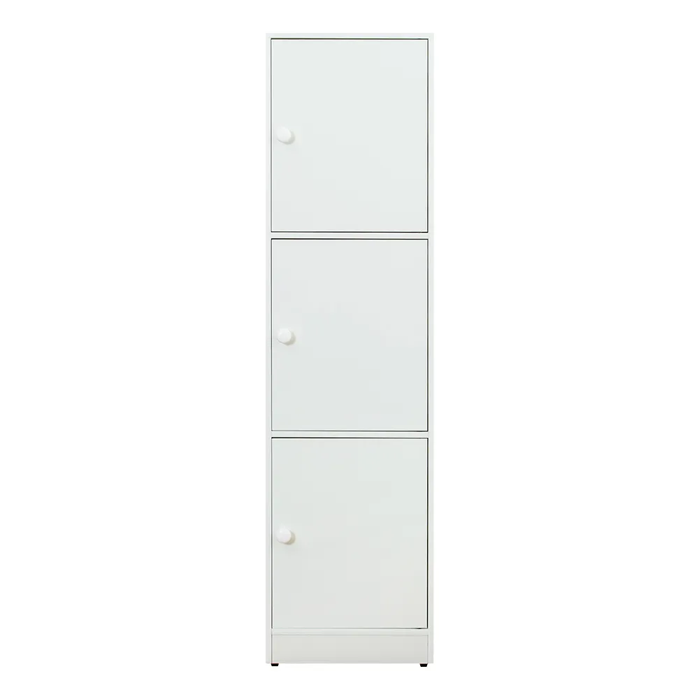 【南亞塑鋼】1.5尺三門塑鋼收納櫃/置物櫃(白色)