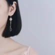 【Emi 艾迷】韓系粉嫩之心櫻花獨綻水波流線 耳環 925銀針 耳勾