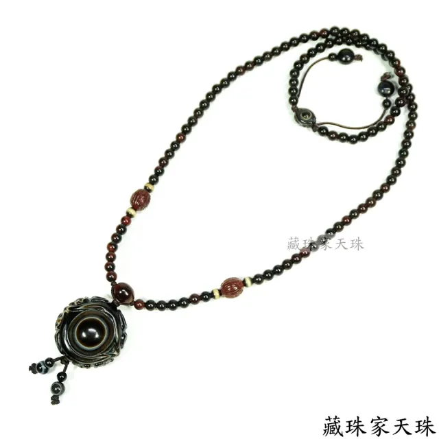 【藏珠家】精品38mm財咒天眼+大手印天珠項鍊