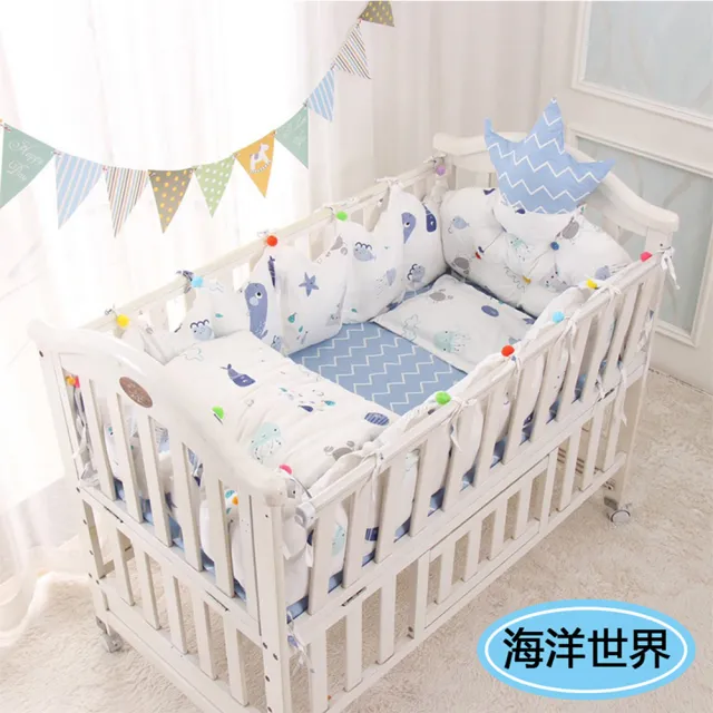 【HA Baby】嬰兒床專用-6件套組(適用 長x寬130cmx70cm嬰兒床型   嬰兒床床包、嬰兒床床單)