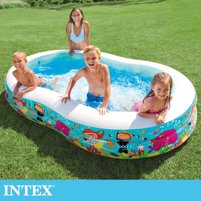 【INTEX】8字型戲水游泳池 262x160x46cm-640L 適用3歲+(56490)