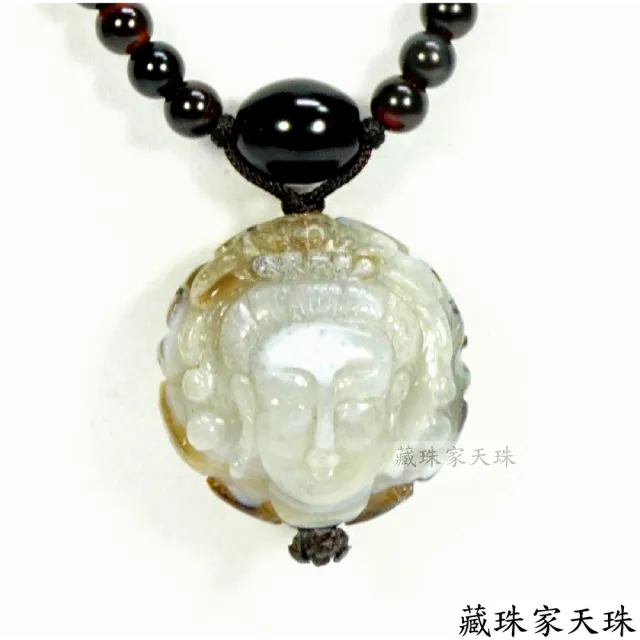 【藏珠家】精品32mm財咒天眼+觀音法相天眼天珠項鍊