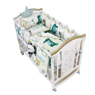 【HA Baby】嬰兒床專用-6件套組(適用 長x寬120cmx65cm嬰兒床型   嬰兒床床包、嬰兒床床單)