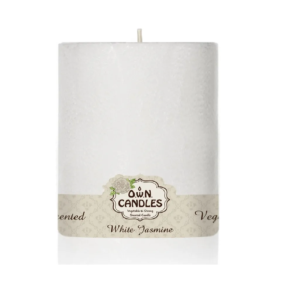 【O.W.N.對環境友善的蠟燭】白雪柱狀蠟燭 White Jasmine 白茉莉(香氛精油蠟燭、售完為止)