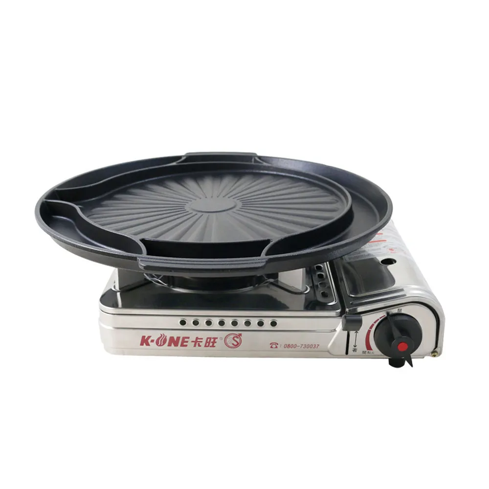 【卡旺】不鏽鋼雙安全卡式爐+韓式多功能烤盤(K1-A003SD+1600P)