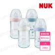 【NUK 官方直營】自然母感玻璃奶瓶240ml-附1號中圓洞矽膠奶嘴0m+(顏色隨機出貨)