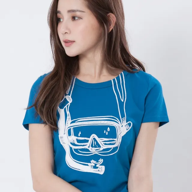 【so that’s me 好我】潛水鏡短袖蜜桃棉女Tee(合身版型蜜桃棉舒適手感)