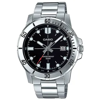 【CASIO 卡西歐】指針男錶 不鏽鋼日期顯示 防水50米(MTP-VD01D-1E)
