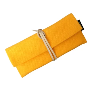 【綠的事務用品】Tissu牛津簡約綁繩筆袋-黃