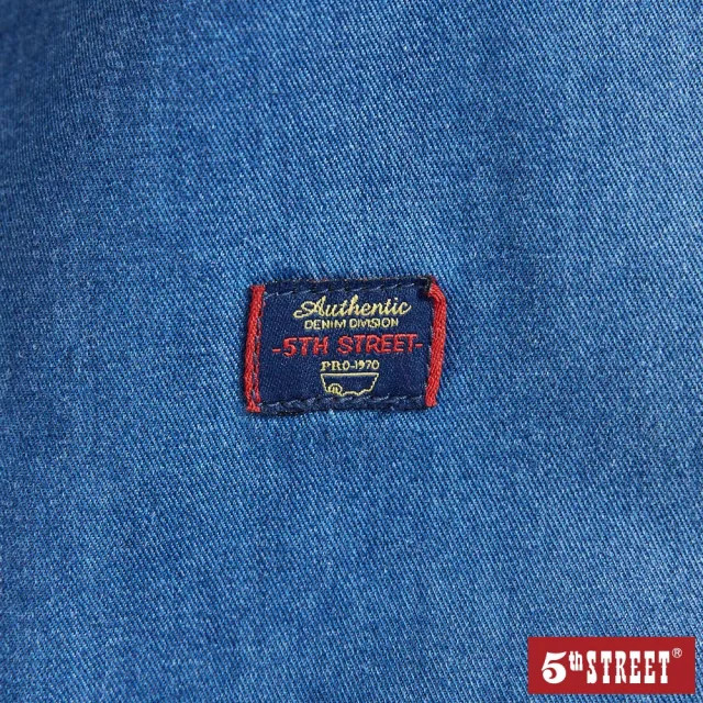 【5th STREET】男牛仔短袖襯衫-中古藍