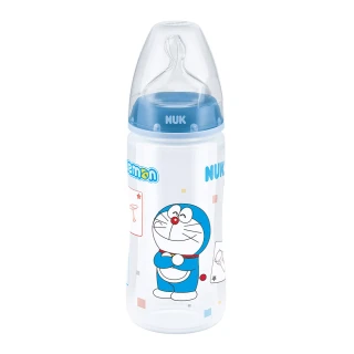 【NUK】哆啦A夢寬口PP奶瓶300ml-附1號中圓洞矽膠奶嘴0m+(適合0-6個月)