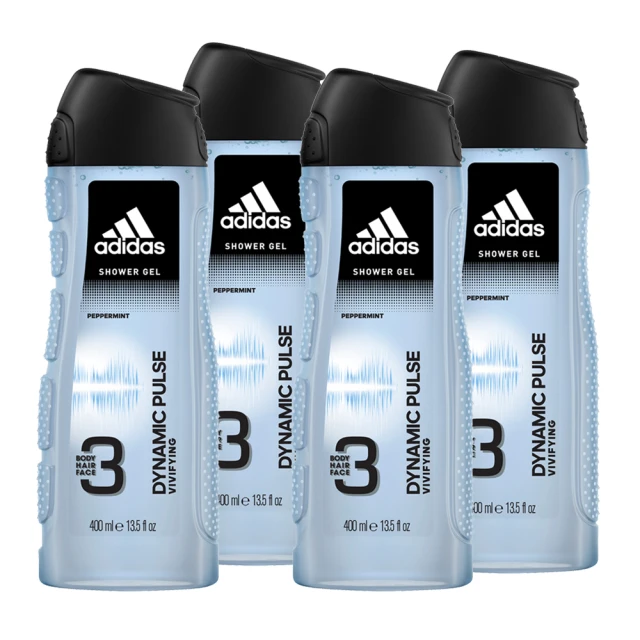 【adidas愛迪達】男用三效潔顏洗髮沐浴露-青春活力400ml(2入組)