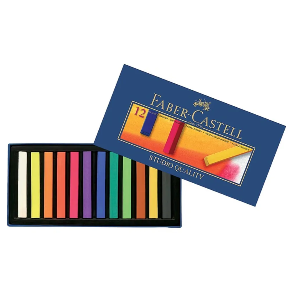 【Faber-Castell】創意工坊軟性粉彩條長型12色-2盒(粉彩條)