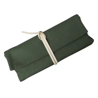 【綠的事務用品】Tissu牛津簡約綁繩筆袋-綠