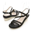 【GDC】水鑽特殊設計交叉涼鞋-黑色(813334)