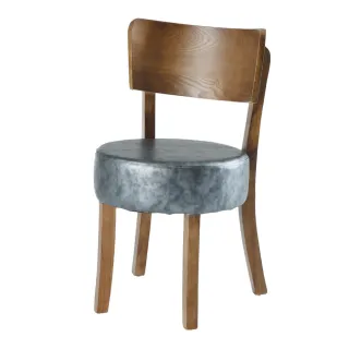 【AS雅司設計】亞爾灰色皮面餐椅-46x44x79cm