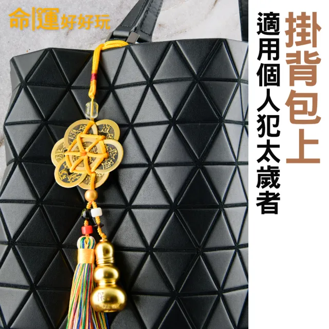 【命運好好玩】轉煞為財六帝錢葫蘆吊飾組(二入)