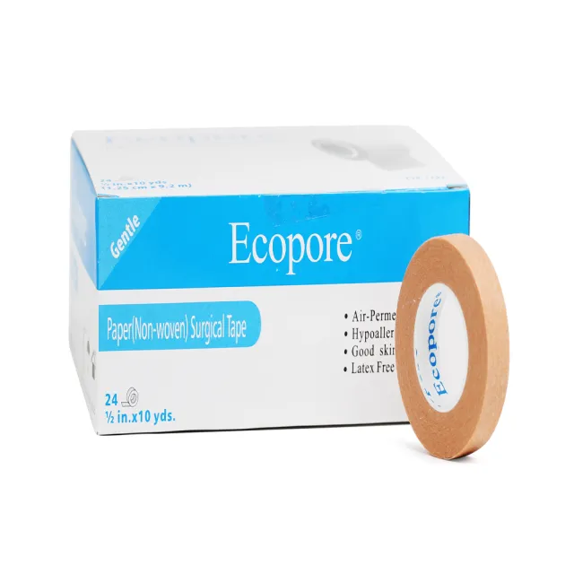 【Ecopore】春田 醫療透氣膠帶-膚色0.5吋(24卷/盒)