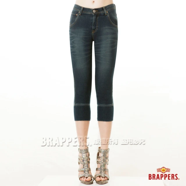 【BRAPPERS】女款 LN-針織系列-彈性針織七分褲(藍)