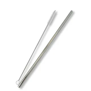 優得#304環保吸管-26.5cm-直+清潔刷-6入組(#304不銹鋼)