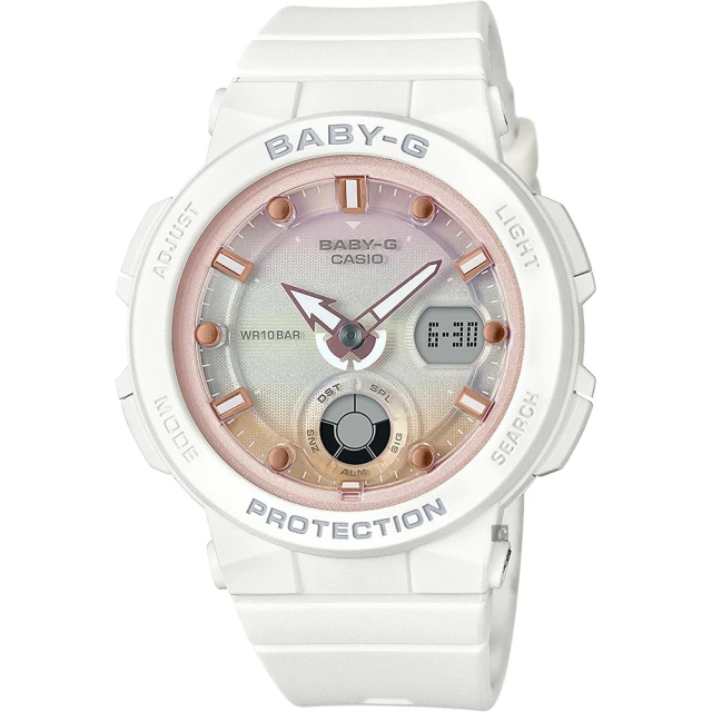 【CASIO 卡西歐】Baby-G 海洋渡假 霓虹手錶-白(BGA-250-7A2)