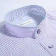 【ROBERTA 諾貝達】台灣製 純棉圓領點點條紋短袖襯衫(紫色)