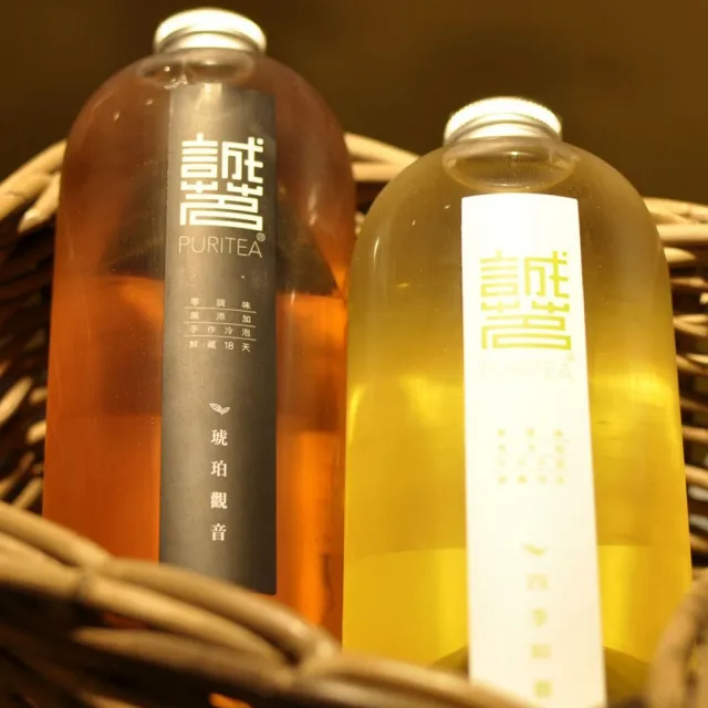 【誠茗】冷藏7℃手工冷泡茶1000mlx12瓶(任選 四季如春/琥珀觀音)