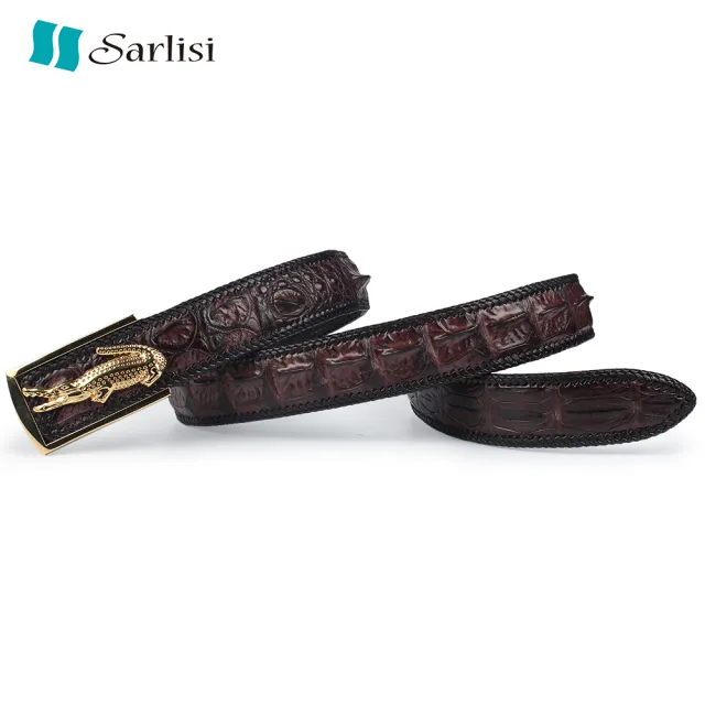 【Sarlisi】雙11 真皮泰國鱷魚皮皮帶男士腰帶編織
