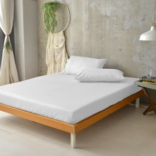 【澳洲Simple Living】精梳棉素色二件式枕套床包組 優雅白(單人)