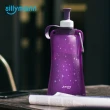 【韓國sillymann】100%時尚便攜捲式鉑金矽膠水瓶550ml-星空紫(鉑金矽膠可進沸水、蒸氣紫外線消毒鍋消毒)