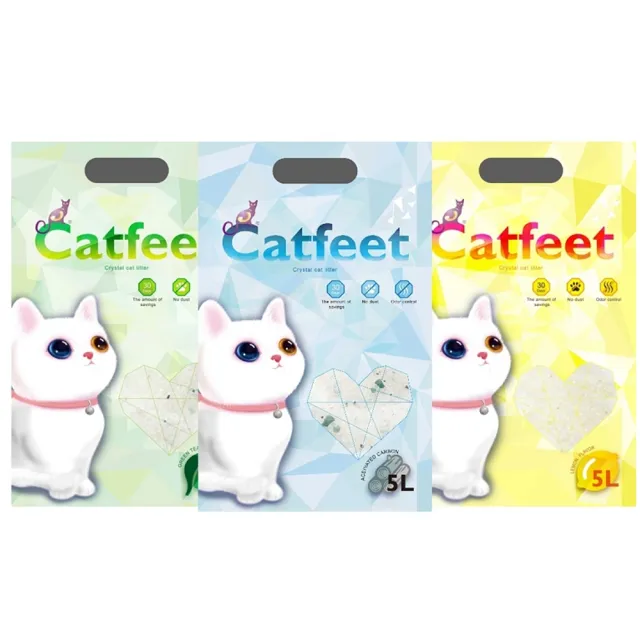 【CatFeet】消臭水晶貓砂 5L*3包組(水晶貓砂)