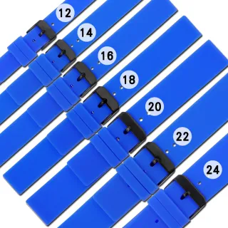 【Watchband】舒適耐用 輕便運動型 矽膠錶帶(藍色)