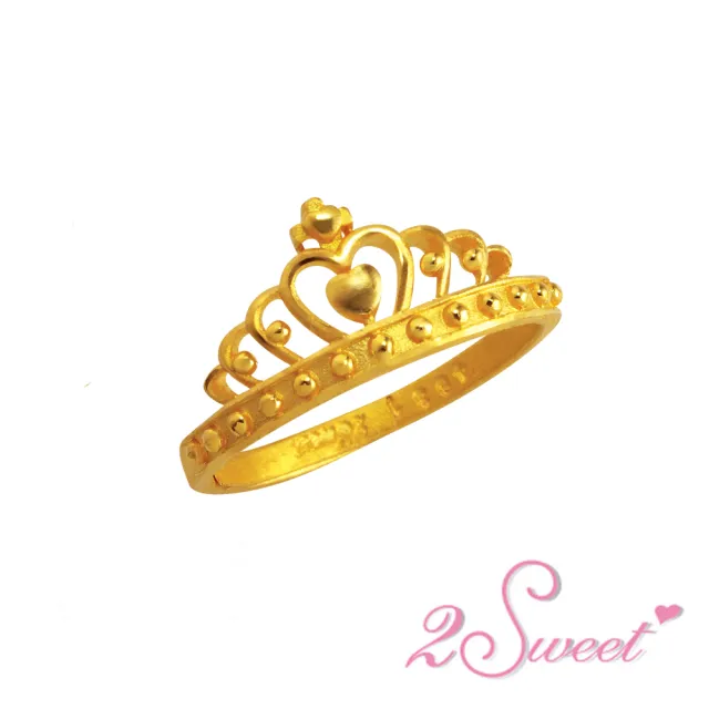 【2sweet 甜蜜約定】純金情人對戒 女生戒指 約重0.69錢(黃金情人對戒 婚戒)