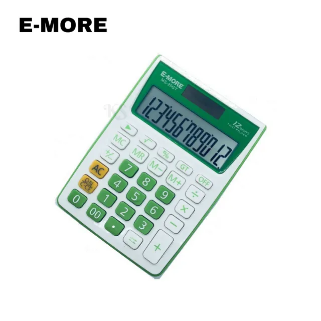 【E-MORE】12位數國家試型商用計算機(CT-MS20GT綠)