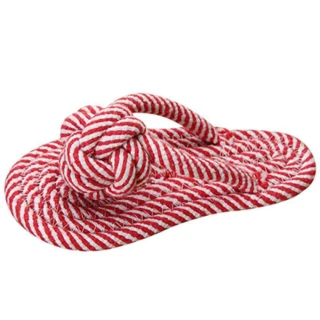 【Nikki飾品&玩具】寵物結繩玩具-紅白拖鞋1個