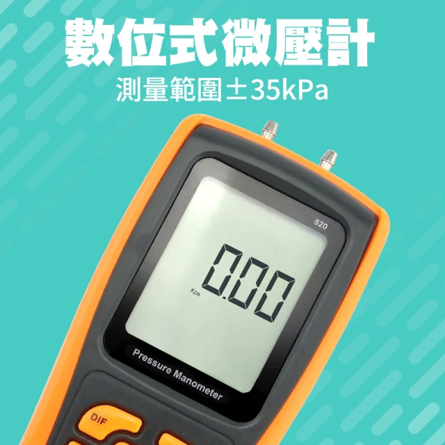 測量王 數位式微壓計 10kpa 手持差壓計 氣壓測量 壓力表 851-PMI14+(阻力器 微差壓 壓力表)