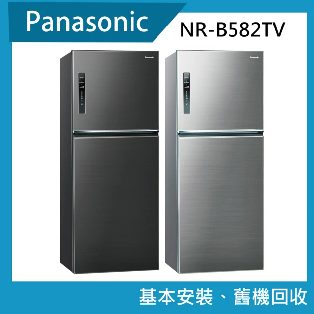 【Panasonic 國際牌】580L 無邊框鋼板系列雙門變頻冰箱-晶漾銀(NR-B582TV-S)