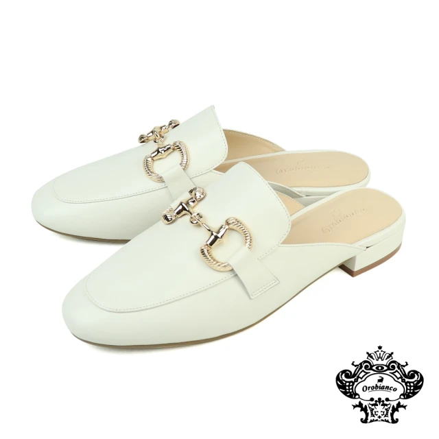 bussola Palermo 時尚率性牛皮釦飾低跟穆勒鞋(