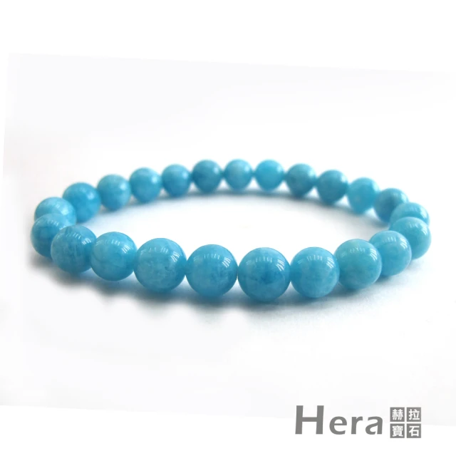 【Hera】頂級冰沁海水藍寶手珠(8mm)