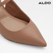 【ALDO】PAPILLIANA-素色精緻尖頭粗跟鞋-女鞋(奶茶色)